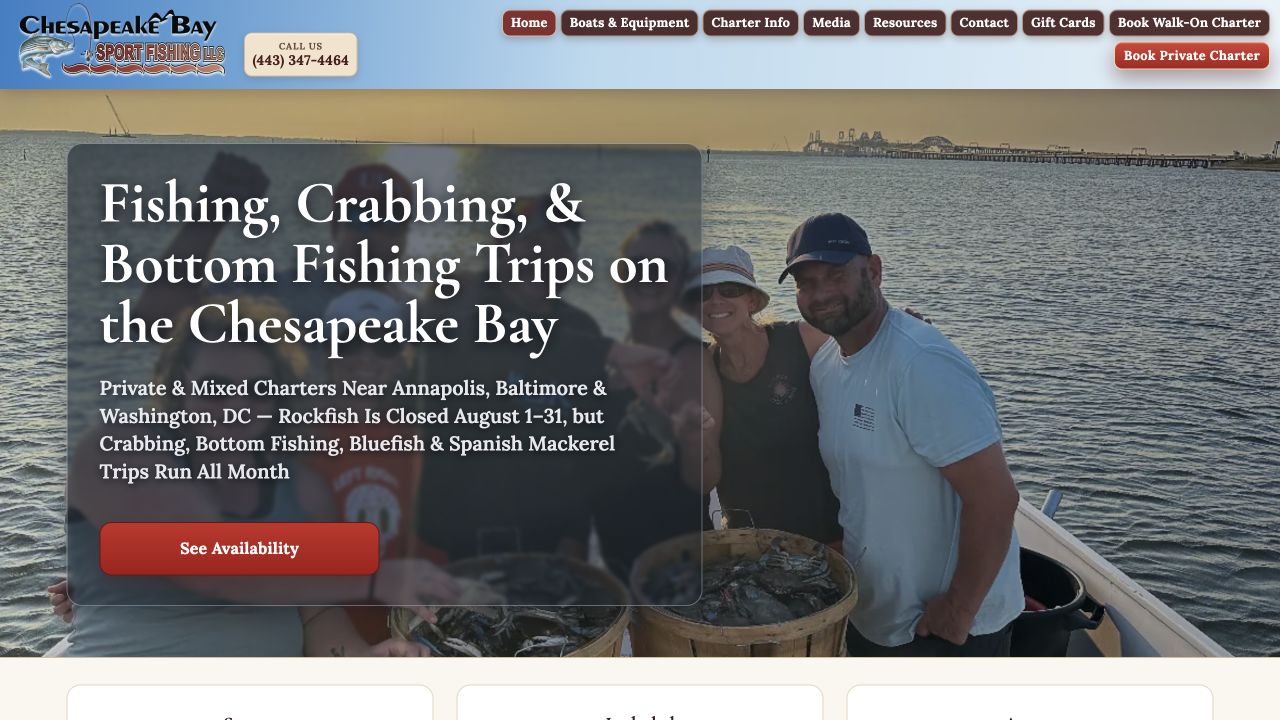 Chesapeake Bay Sport Fishing website