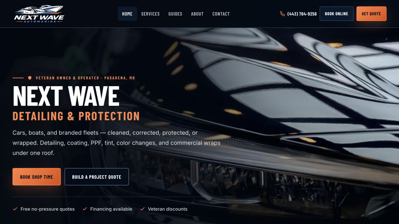 Next Wave Auto & Marine website